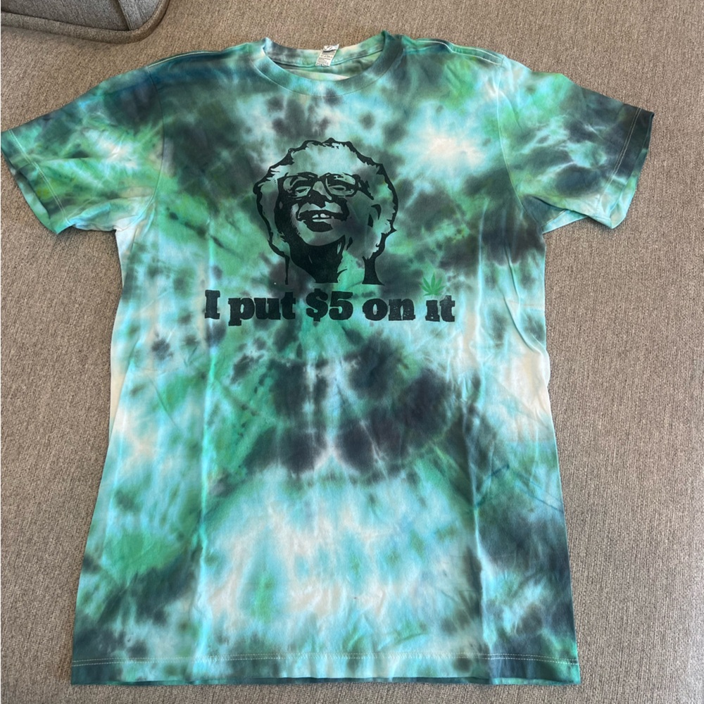 Blue and Green Tie-Dye Short Sleeve Tee